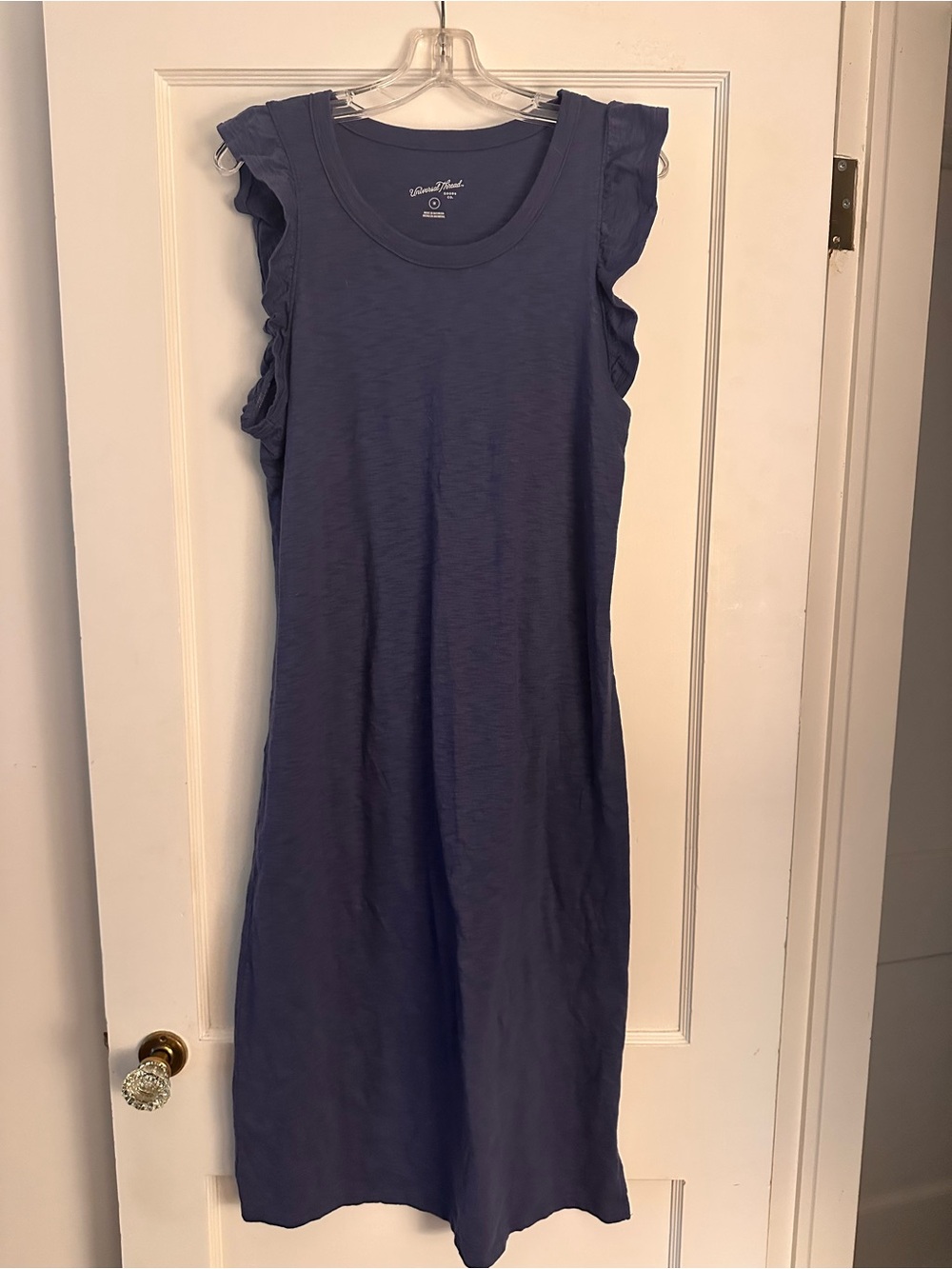 Universal Thread Navy Blue Ruffle Sleeve Midi Dress